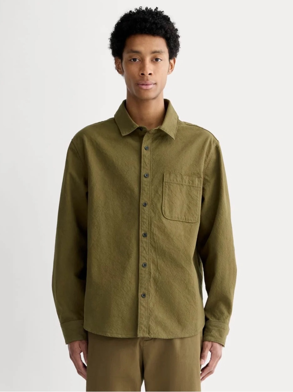 Everlane Olive Green Men's Casual Button-Down Shirt